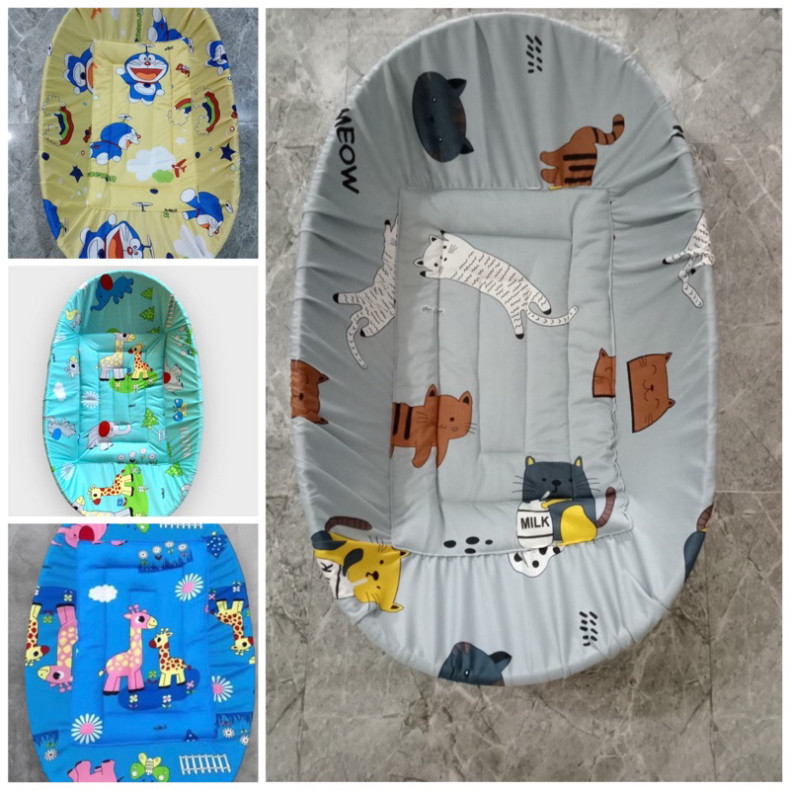 Nệm lót nôi tre cho BÉ free size (85x55) (90x60) (100x65)